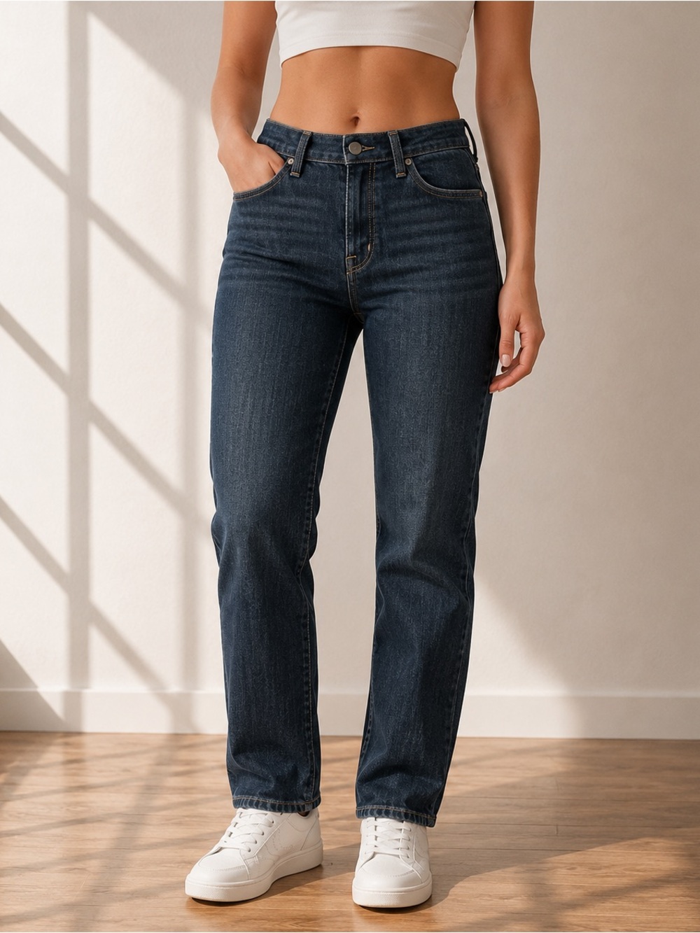 Citizens of Humanity Ava 142 Low Rise Straight Jeans Dark Wash 34